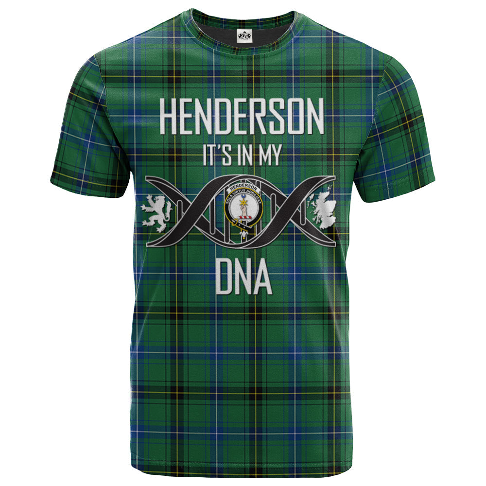 Printivon Henderson Ancient Clan DNA In Me Tartan Crest T Shirt