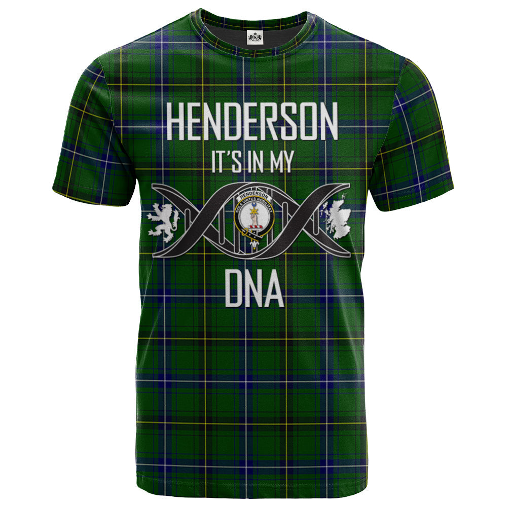 Printivon Henderson Modern Clan DNA In Me Tartan Crest T Shirt