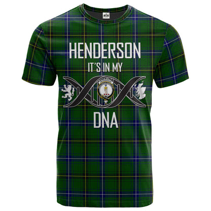 Printivon Henderson Modern Clan DNA In Me Tartan Crest T Shirt