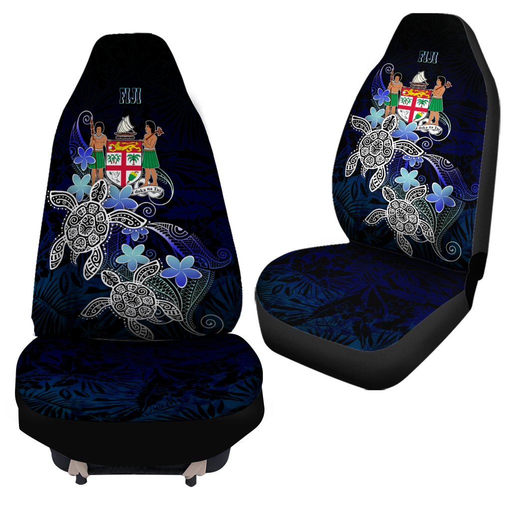 Fiji Polynesian Car Seat Covers Blue Turtle Couple