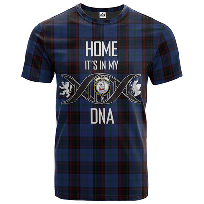 Printivon Home (Hume) Clan DNA In Me Tartan Crest T Shirt