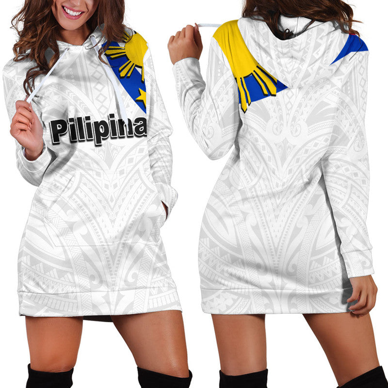 Pilipinas Hoodie Dress Simple Style White