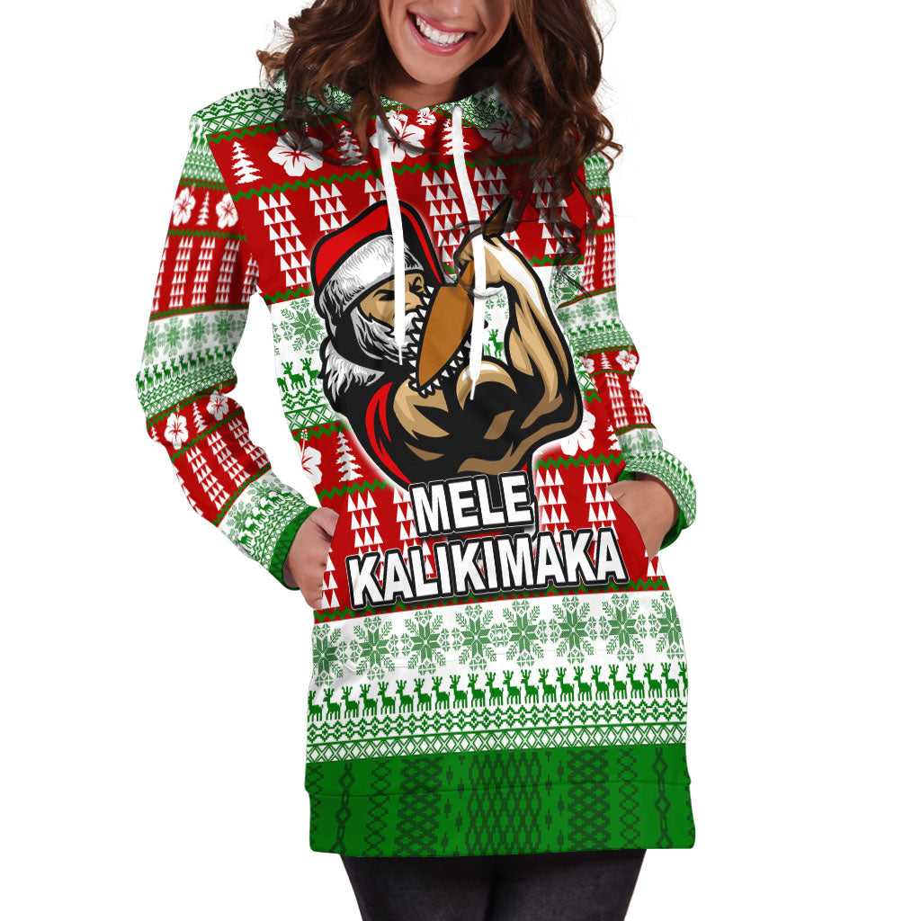 Hawaiian Santa Claus Warrior Hoodie Dress Christmas