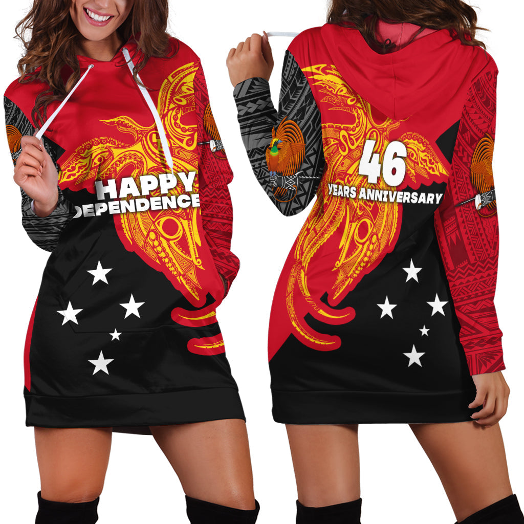 Papua New Guinea Women Hoodie Dress Independence Day Flag Style