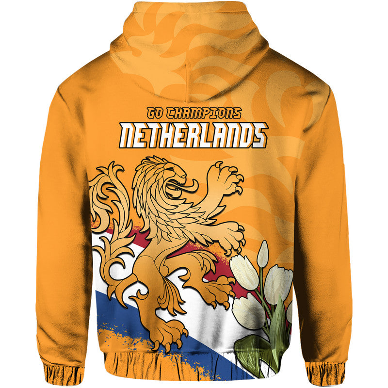 Netherlands Football Flag Mix Tulip Flower Hoodie