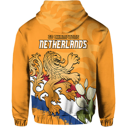 Netherlands Football Flag Mix Tulip Flower Hoodie
