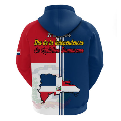 Dominican Republic Dia de la Independencia Hoodie Coat Of Arms And Flag Map