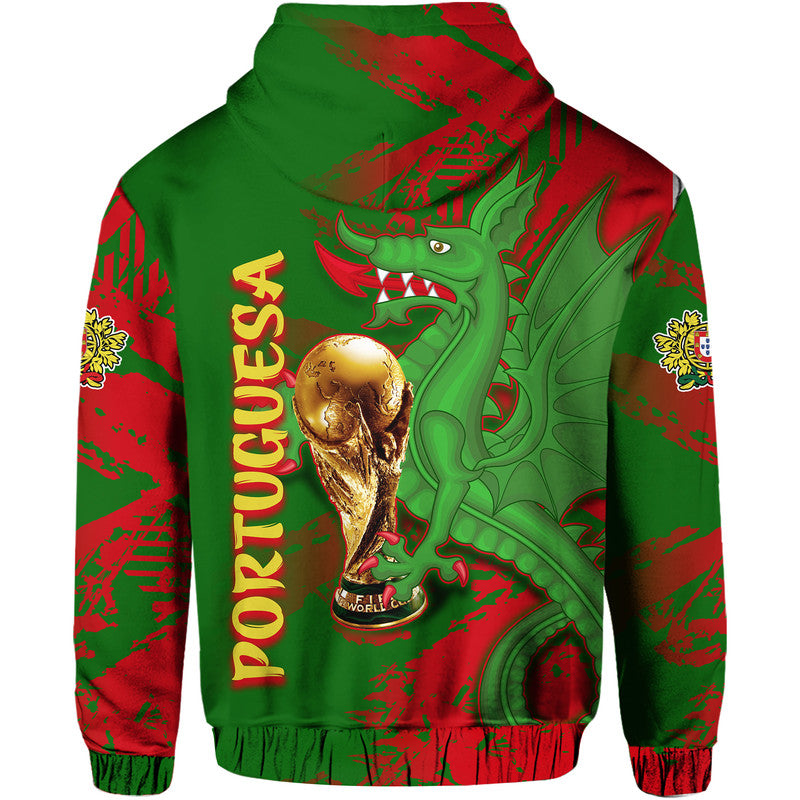 Portugal Football Hoodie Dragon of Royal Arms During The Reign of Queen Maria II