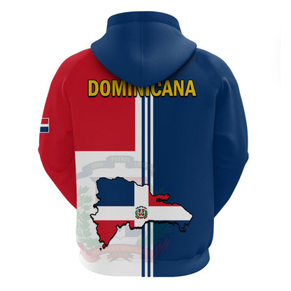 Dominican Republic Hoodie Coat Of Arms And Flag Map