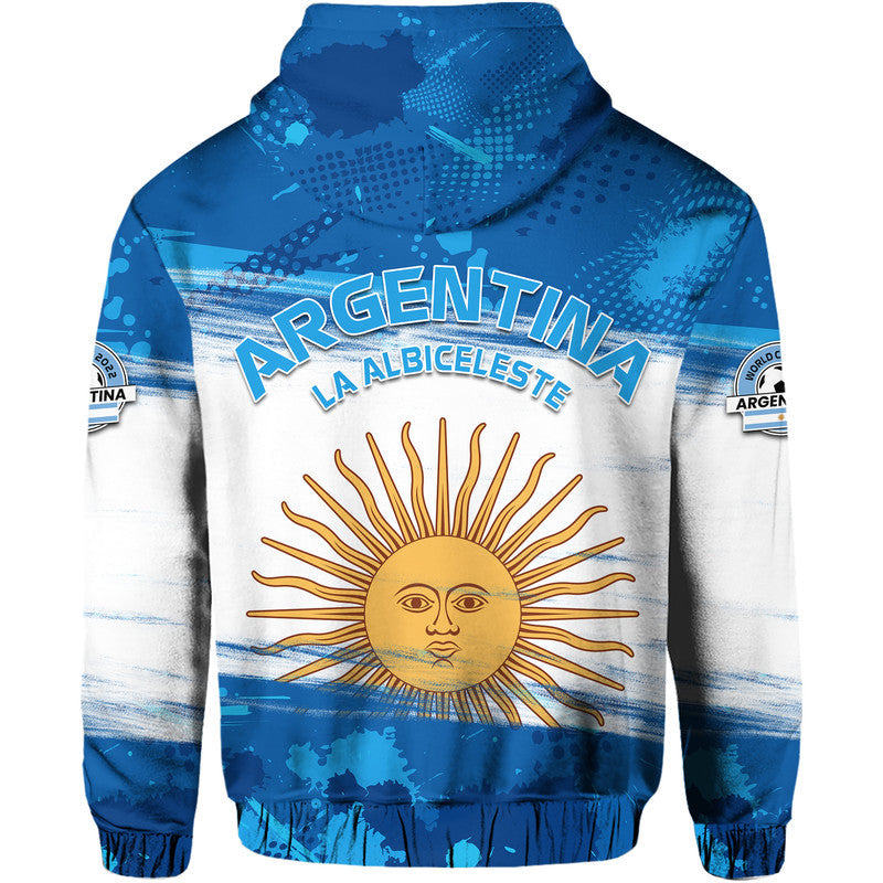 Argentina Sol de Mayo La Albiceleste Flag Style Hoodie Blue