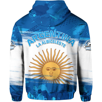 Argentina Sol de Mayo La Albiceleste Flag Style Hoodie Blue
