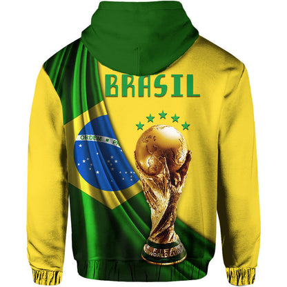 Brazil Hoodie Football Champions WC 2022