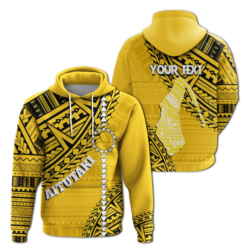 Cook Islands Tribal Personalised Hoodie Island Map Aitutaki Island