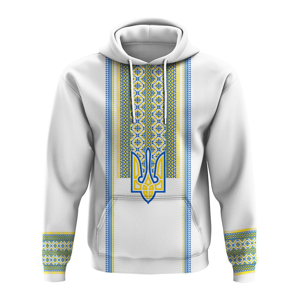 Ukraine Folk Patterns Hoodie Unity Day White
