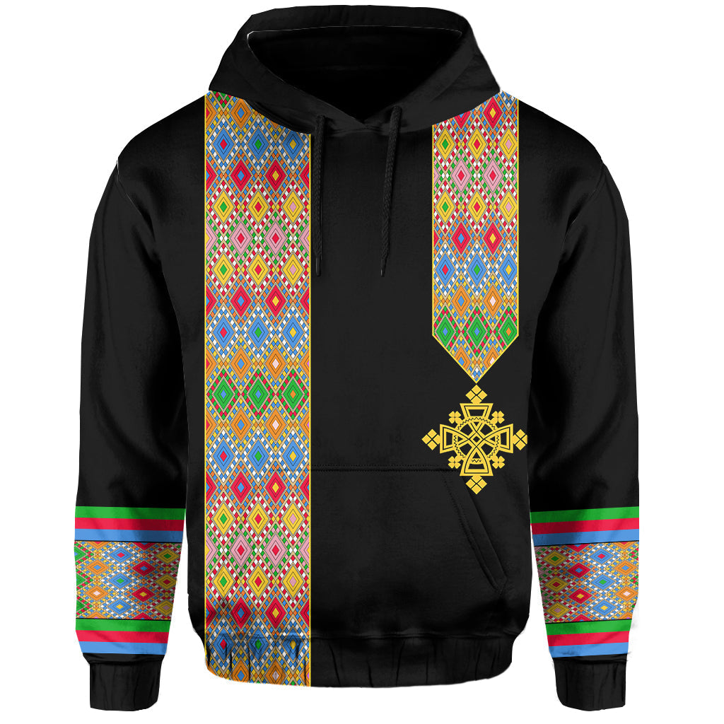 Habesha Tilet Pattern Hoodie Eritrea Emblem