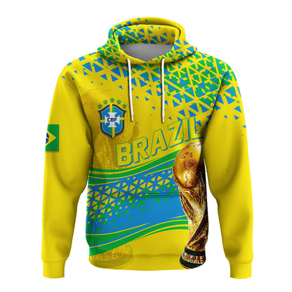 Custom Brazil Hoodie Football 2022 Champions