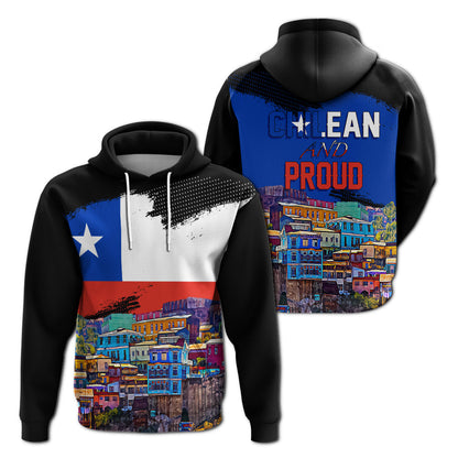 Chile Valparaiso Skyline Hoodie Chilean and Proud