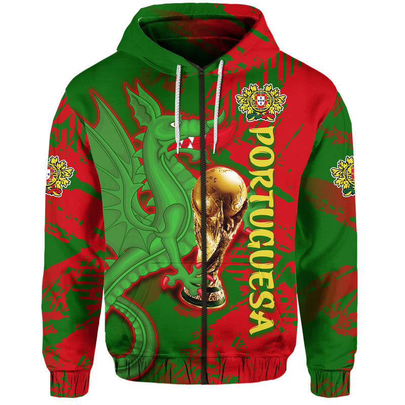 Portugal Football Hoodie Dragon of Royal Arms During The Reign of Queen Maria II