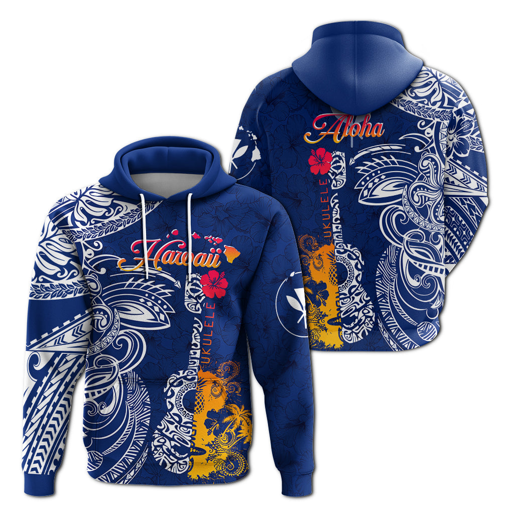 Hawaii Ukulele Unique Style Hoodie Hibiscus Pattern