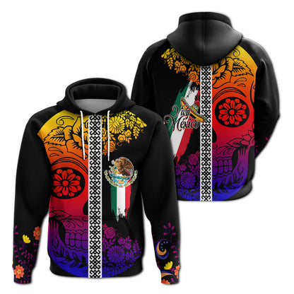 Mexican Dia de Muertos Sugar Skull Hoodie Viva Mexico LT7