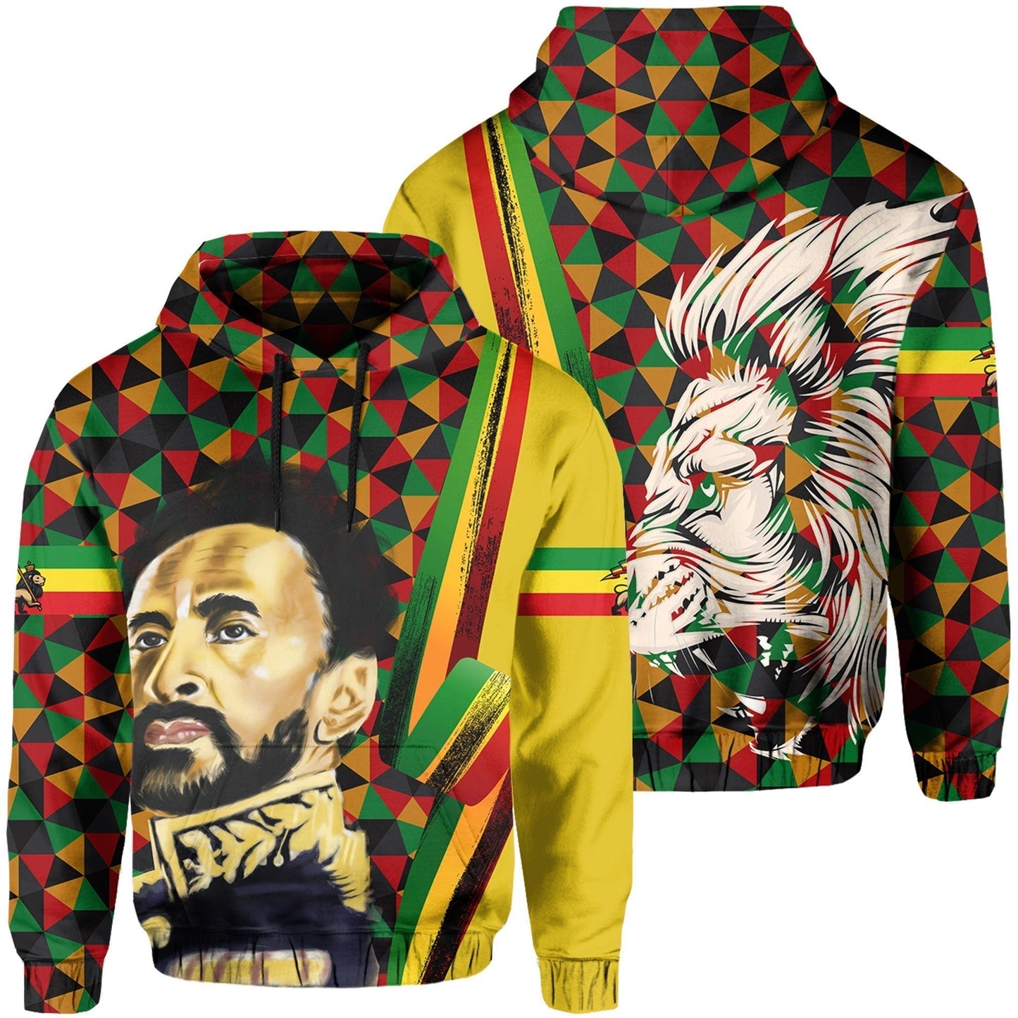 African Hoodie Ethiopia Haile Selassie Hoodie Lion Of Judah