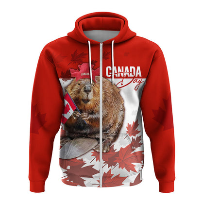Canada Day Hoodie Patriot Beaver Mix Maple Leaf