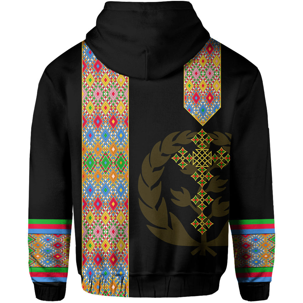 Habesha Tilet Pattern Hoodie Eritrea Emblem