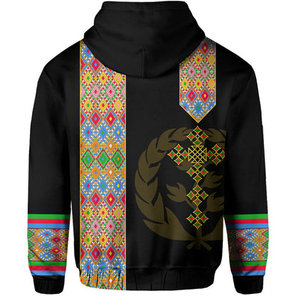 Habesha Tilet Pattern Hoodie Eritrea Emblem