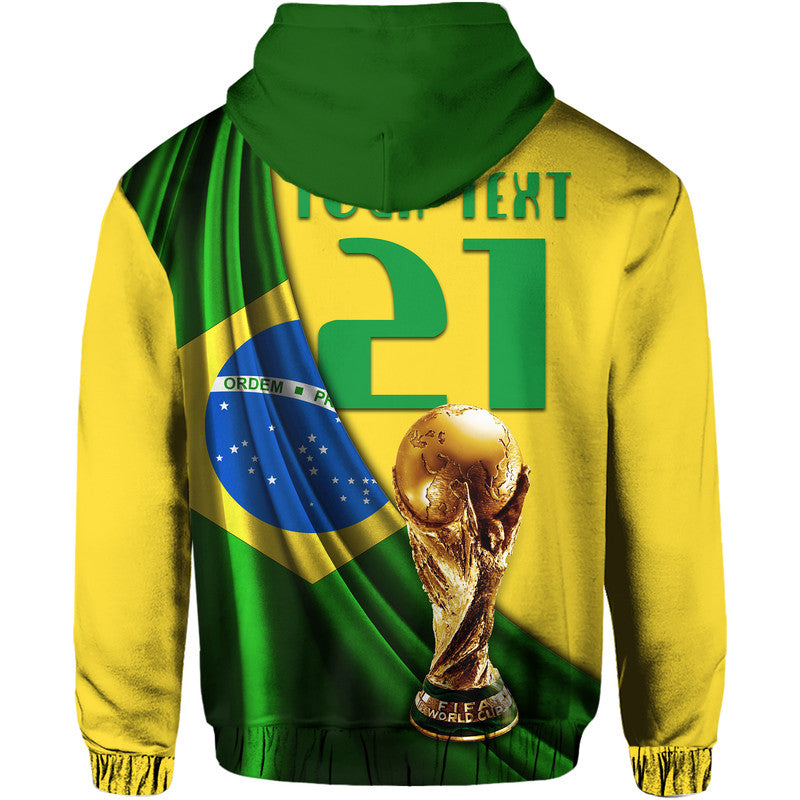 Custom Brazil Hoodie Football Champions WC 2022