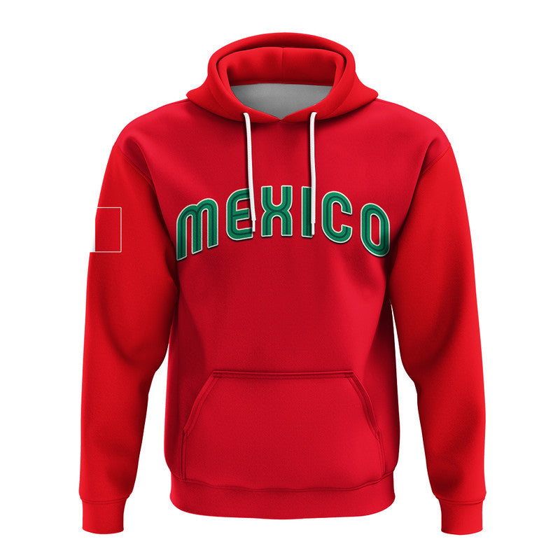 Custom Baseball 2023 Mexico Hoodie Red Style