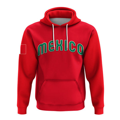 Custom Baseball 2023 Mexico Hoodie Red Style