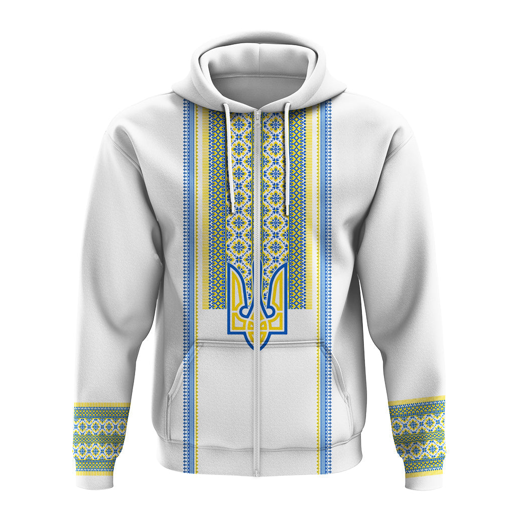Ukraine Folk Patterns Hoodie Unity Day White