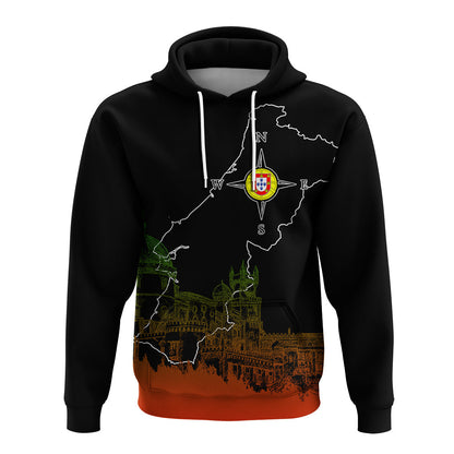 Custom Portugal Pena Palace Sketch ArHoodie Portuguese Map