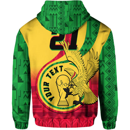 Custom Ghana Football Black Star and Golden Tawny Eagles Hoodie