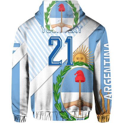 Custom Argentina Champions Football 2022 Hoodie La Albiceleste Sol de Mayo