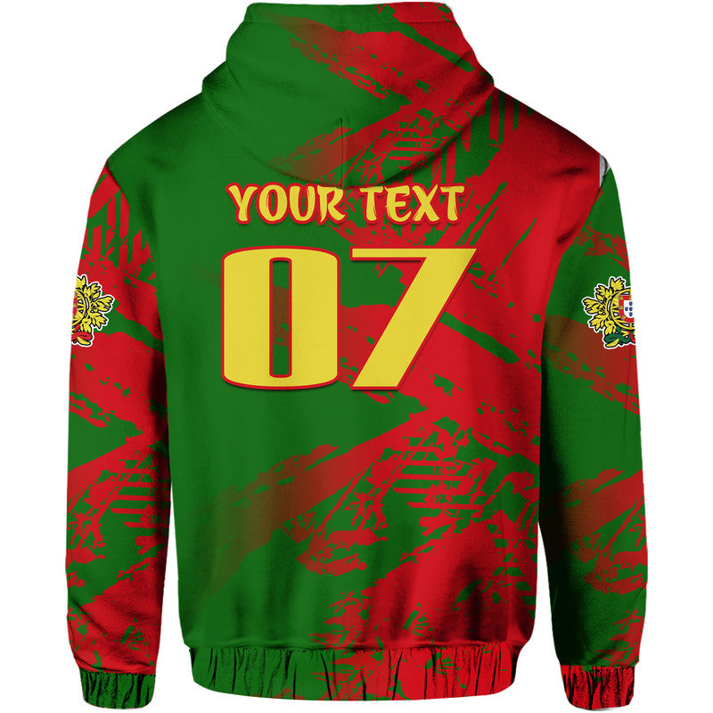 Custom Portugal Football Hoodie Dragon of Royal Arms During The Reign of Queen Maria II