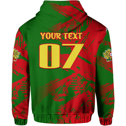 Custom Portugal Football Hoodie Dragon of Royal Arms During The Reign of Queen Maria II