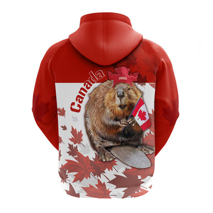 Canada Day Hoodie Patriot Beaver Mix Maple Leaf