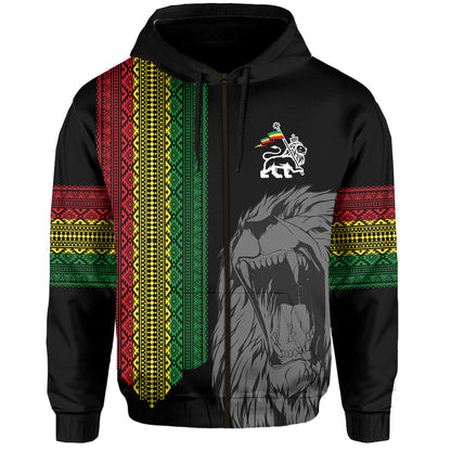 Ethiopia Patriot Day Personalised Hoodie Roaring Lion Lt7