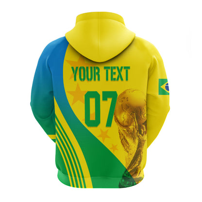 Custom Brazil Hoodie Football 2022 Pentacampe o