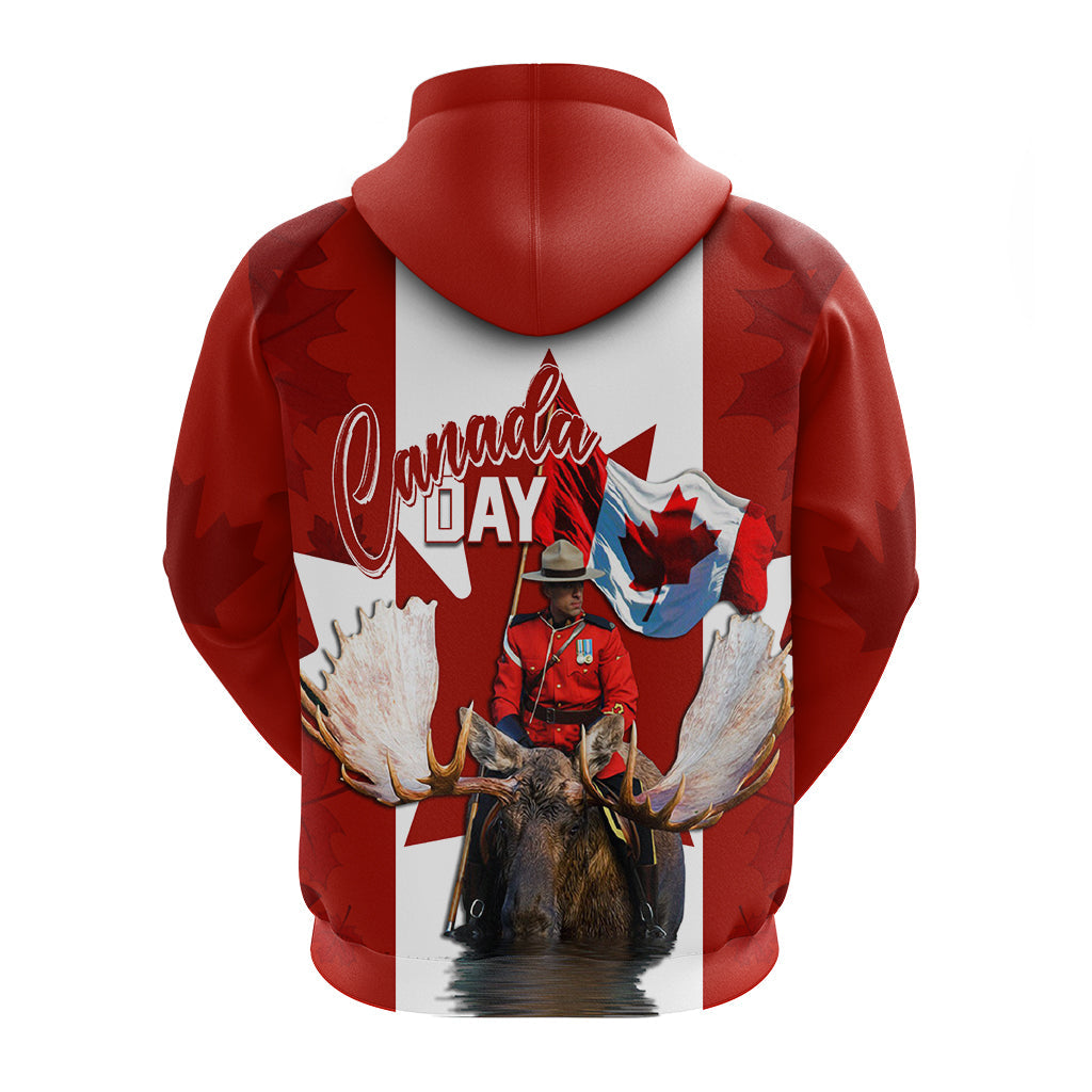 Canada Day Personalised Hoodie Mountie On Moose