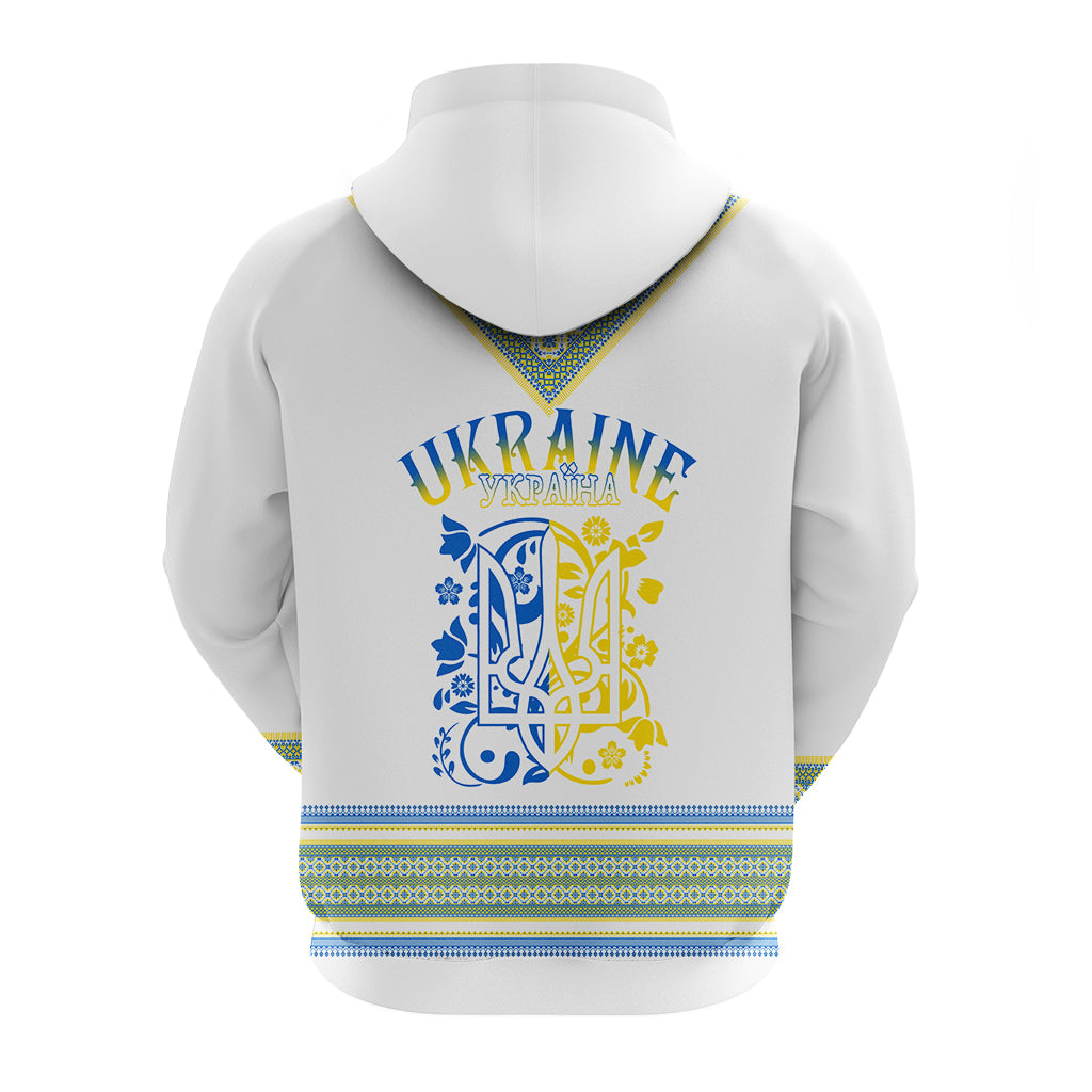 Ukraine Folk Patterns Hoodie Unity Day White