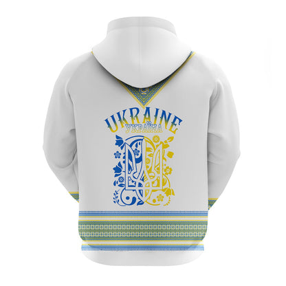 Ukraine Folk Patterns Hoodie Unity Day White