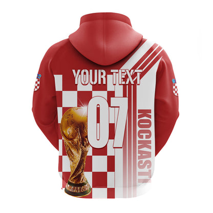 Custom Croatia Football 2022 Hoodie Kockasti