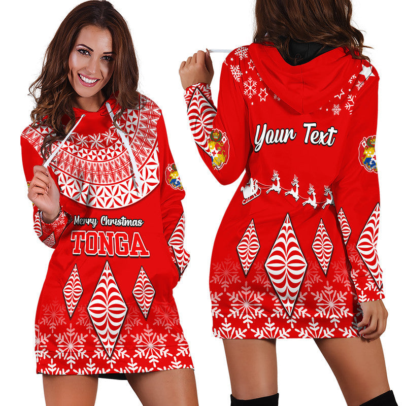 Custom Personalised Tonga Kupesi Ngatu Merry Christmas Hoodie Dress
