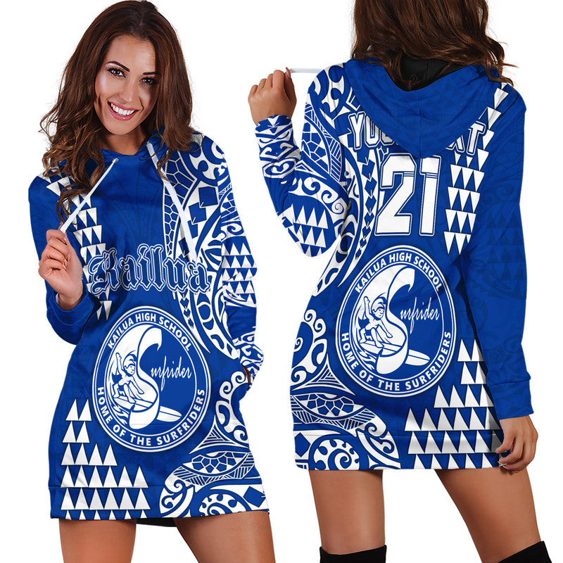 Custom Personalised Hawaii Kailua High School Hoodie Dress Tribal Kakau