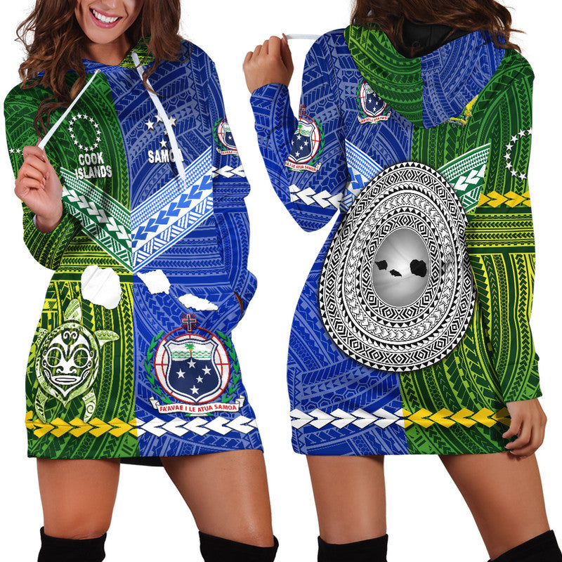 Samoa And Cook Islands Hoodie Dress Together