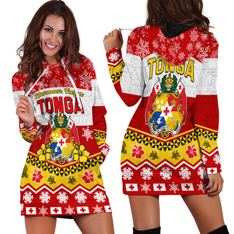 Tonga Christmas Kilisimasi Fiefia Coat Of Arms Hoodie Dress