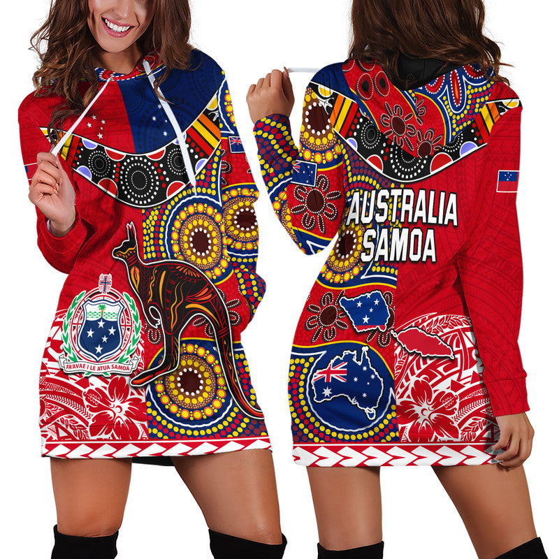 Australia Aboriginal and Samoa Polynesian Hoodie Dress Boomerang