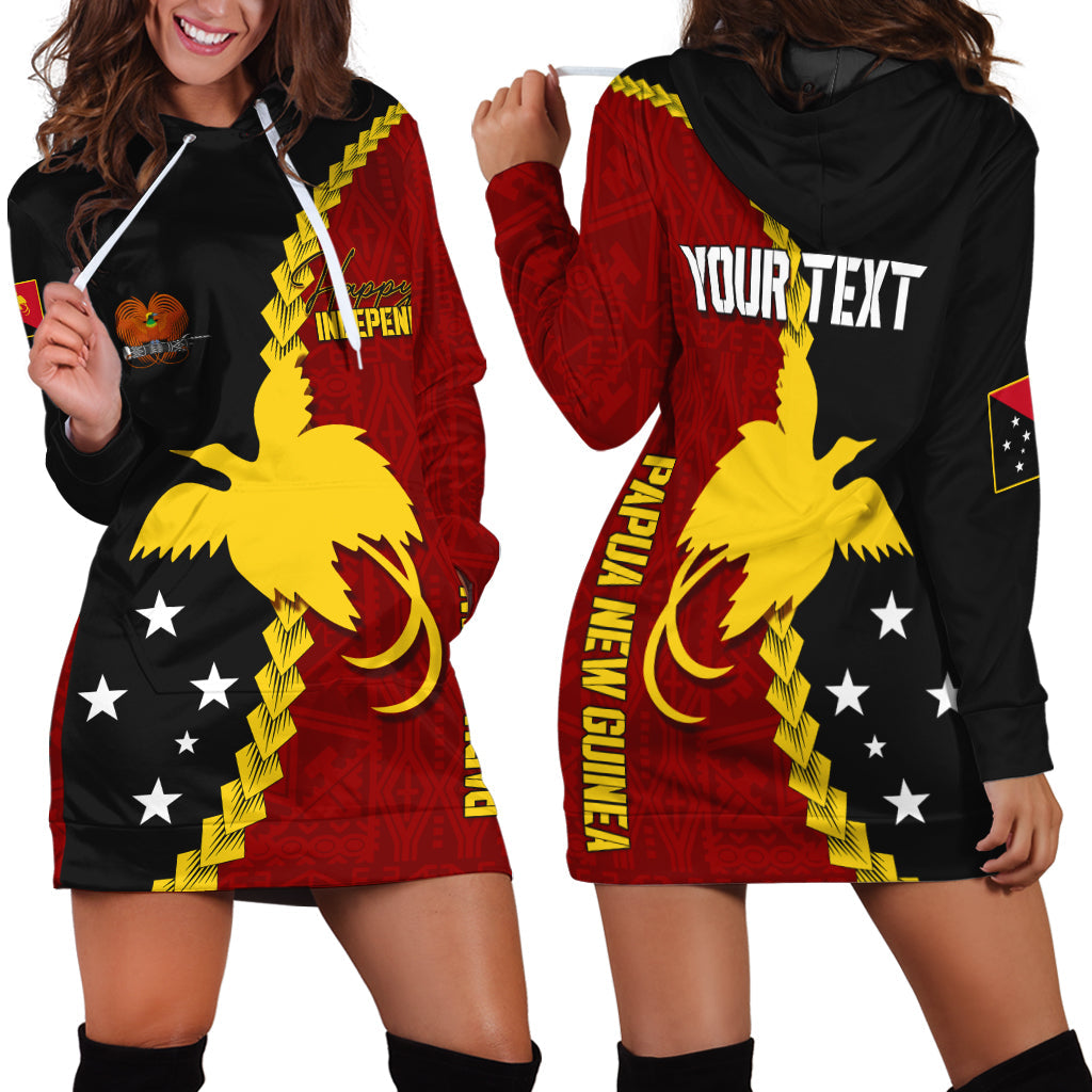 Personalised Papua New Guinea Hoodie Dress 47th Independence Anniversary Motu Revareva